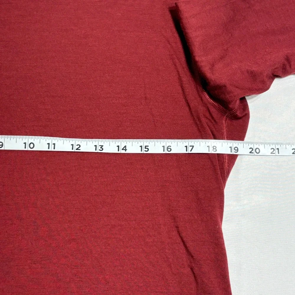 Icebreaker Merino 200 Base Layer Mens Large Red Long Sleeve Wool Thermal Shirt